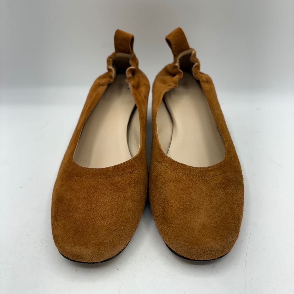 Everlane Day Heel Cognac Brown Suede Block Heel Pump Made in Italy Size 7.5 - Picture 3 of 9
